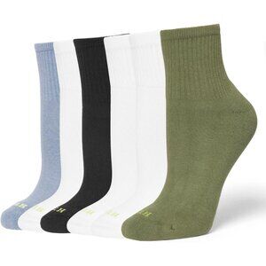 Women's Olive 6 Pair Pack  Winter Soft Warm Thick Cold Mini Crew Calf Socks